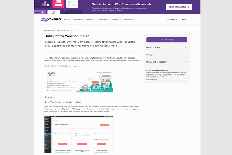 HubSpot CRM namestitev