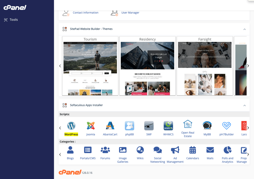 cpanel wordpress nastavitve
