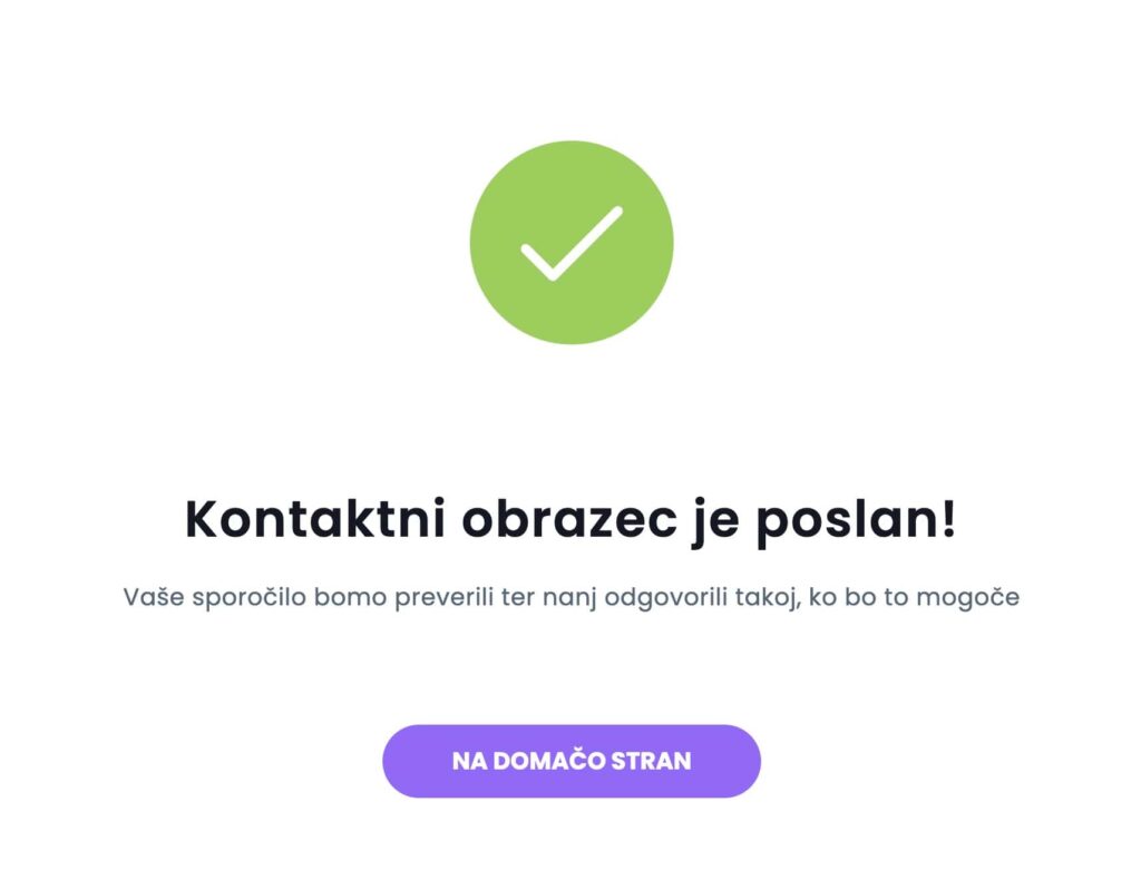 izpolnjen kontaktni obrazec