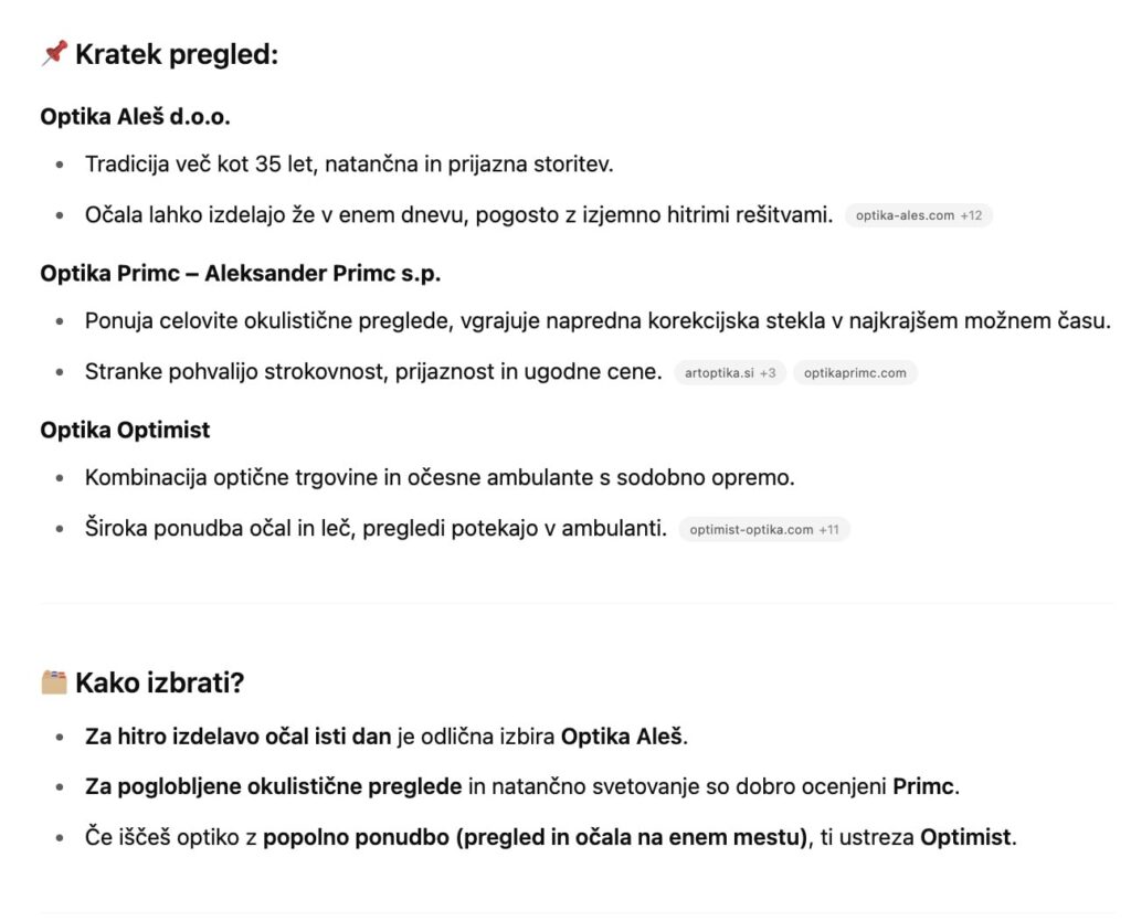 opis podjetja na ChatGPT-ju